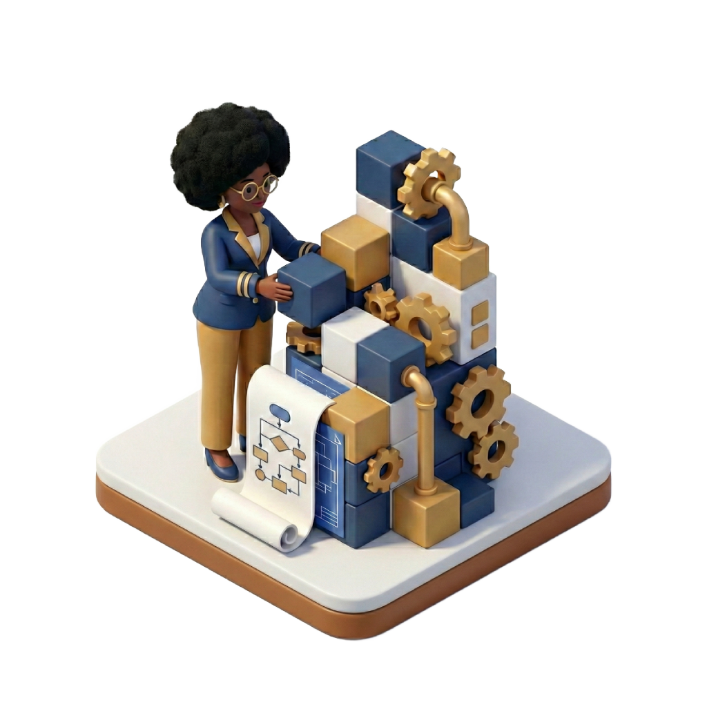 Femme qui place un bloc sur une plie de bloc